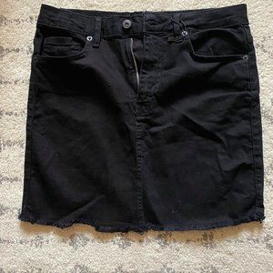 Black High-Waisted Denim Skirt